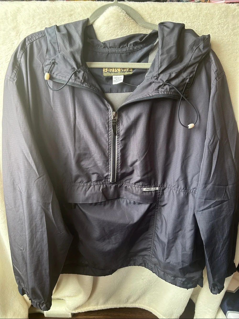 Eagles ridge packable Men's Hooded Anorak Jacket - navy Xl